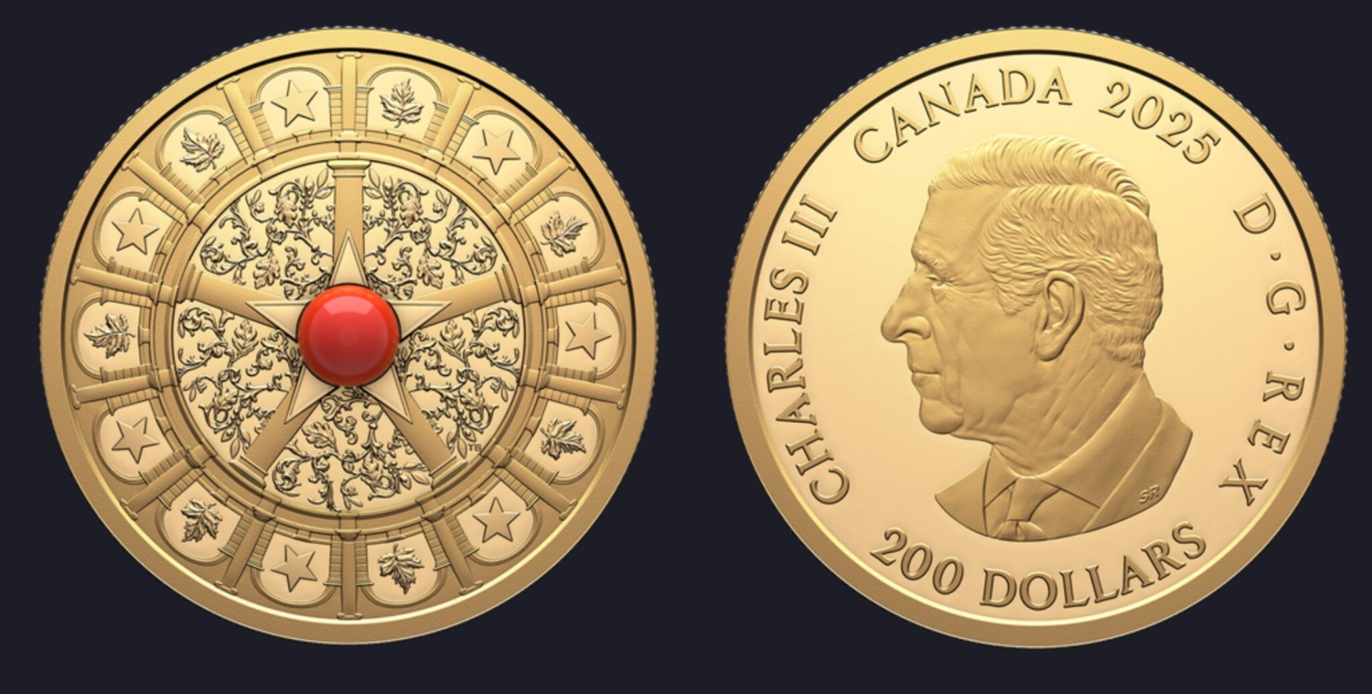 Kanada’dan Gerçek Mercan Taşıyan Altın Koleksiyon Parası